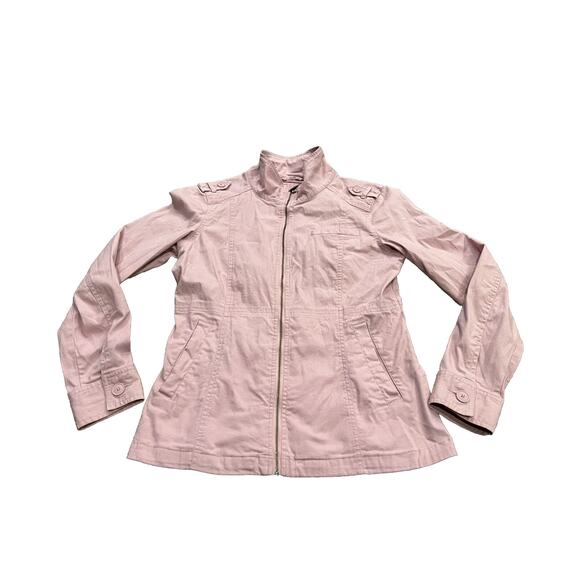 prAna Womens Purple Pink Mayve Full Zip Soft Canvas Utility Jacket Size M MEDIUM - Picture 1 of 10